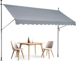 Retractable 138" X 47" Patio Awning Canopy With Manual Crank For Outdoor Shade. Fixed Price $118.99.