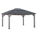 Sunjoy 13 Ft. X 15 Cedar Framed Gazebo With Black Steel. Fixed Price $1310.18.
