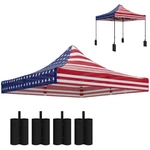Outsunny 10' X Pop Up Canopy Replacement Top With Weight Bags, Multi. Fixed Price $59.99.