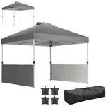 Outsunny 10' X Pop Up Canopy Tent With 2 Half Sidewalls, Dark Gray. Fixed Price $109.99.