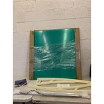 Yescom Door Window Awning 40"X36" Green & White Whole One-piece Polycarbonate. Fixed Price $16.00.