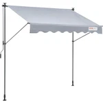 Manual Retractable Awning, 118" Outdoor Patio Sunshade Shelt. Fixed Price $122.12.