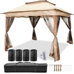 Patio Gazebo Canopy 11X11FT Outdoor 2-TIER Tent Shelter Awning Steel W/netting. Fixed Price $108.99.
