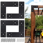Pergola Flat Brackets 10"X10"L-SHAPE Straight Joining For 4X4 6X6 Lumber. Fixed Price $48.56.