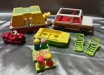 Fisher Price- Camping Set Up! Pop Tent, Motorcycle, Boat...more! Nice. Fixed Price $79.99.