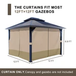 Aoodor 12'X12' Gazebo Universal Replacement Privacy Curtain Side Walls 4 Panels. Fixed Price $79.99.