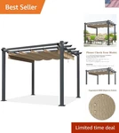 Lightweight Beige Replacement Cover For Hampton Bay Pergola - Easy Setup. Fixed Price $160.15.