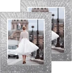 8X10 Photo Frame Glass Double Pack, Sparkling Sequined Mirror Finish. Fixed Price $23.98.