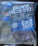Polytuf Garden Tarp Brown Blue 6X8 Ft Polyethylene Water Tear Resistant. Fixed Price $14.95.
