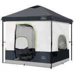 Kampkeeper 10X10 Pop Up Canopy With Camping Inner Tent, Fits 6 Person, Black. Fixed Price $241.99.