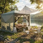 12'X12' Pop Up Gazebo Instant Screened Canopy Room Hub Tent Starry Sky Sunshade. Fixed Price $145.99.