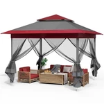 13X13 Pop Up Gazebo With Nettings, Outdoor Canopy Tent Folding Instant Shelter. Fixed Price $139.99.