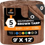 Poly Tarp 9X12 Ft Brown Waterproof 5 Mil Thick Uv Resistant Xpose Safety Cover. Fixed Price $28.19.