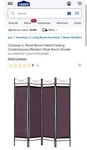 Costway 4-PANEL Fabric Room Divider Privacy Screen Home Office Metal Frame Brown. Fixed Price $64.99.