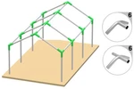 Canopy Fitting Kit 1-3/8" High Peak Frame Carport Connectors Full Set For Legs. Fixed Price $119.00.