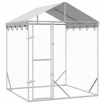 Outdoor Kennel With Roof Doghouse Cage Silver Galvanized Steel Vidaxl. Fixed Price $230.99.