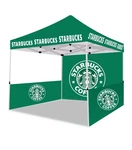 10 Ft X Starbuck Coffee Pop Up Advertising Tent With Back & Side Wall. Fixed Price $599.00.