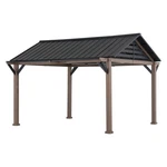 Sunjoy Kinzie 13 X Ft Hardtop Gazebo With Pergola Awnings. Fixed Price $2427.73.