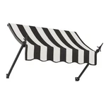 Awntech 4.375 Ft New Orleans Fixed Awning Acrylic Fabric, Black/white Stripe. Fixed Price $421.06.