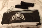 Caravan Instant Canopies Replacement Parts: Bag, Two Cords, Four Tent Stakes. Fixed Price $12.00.
