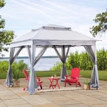 11X11 Ft. Pop-up Instant Gazebo, Outdoor Portable Steel Frame 2-TIER Top Cano.... Fixed Price $218.44.