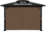 Waterproof 10X10 Ft Brown Gazebo Curtains With Zipper - 4 Panels Included. Fixed Price $108.99.