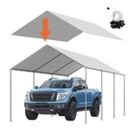Vevor Carport Replacement Canopy, 10 X 20 Ft Potable Garage Tent Top Tarp, Uv-re. Fixed Price $55.06.