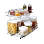 Smart Design Pull-out Cabinet Organizer 2-TIER Chrome Small Top Medium Bottom. Fixed Price $37.34.