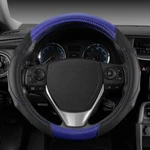 Carbon Fiber Grip Leather Steering Wheel Cover Universal Fit By Motor Trend Blue. Fixed Price $19.90.