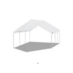 18-FEET By 20-FEET, 2-INCH Hammertone Steel Frame, 8-LEG, Carport, White. Fixed Price $534.41.