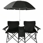 2 Person Camping Chair Umbrella Cooler Table Folding Loveseat Picnic Beach. Fixed Price $91.56.