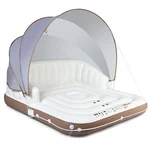 Costway Floating Island Inflatable Swimming Pool Lounge Raft With Canopy. Fixed Price $119.99.