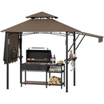 9X5FT Outdoor Grill Gazebo Barbecue Canopy Bbq Tent W/shelves Hooks Lights. Fixed Price $135.37.