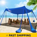Besuhot Beach Tent Sun Shelter 10X10FT With 8 Sandbags, Upf 50+. Fixed Price $139.99.