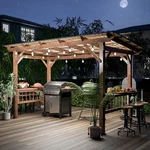 13'X6.5' Hardtop Grill Gazebo Outdoor Bbq Canopy Tent 2 Side Shelves Led Lighg. Fixed Price $719.99.