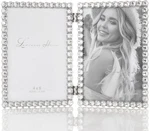 Elegant 4X6 Silver Double Frame With Sparkling Brilliance. Fixed Price $58.99.