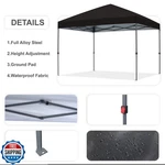 Hlong Pop Up Canopy Tent Outdoor Portable Easy (8X8,BLACK). Fixed Price $159.99.