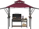 Grill Gazebo With Dual Side AWNINGS&4 Led Lights,heavy Duty Bbq Canopy For Patio. Fixed Price $140.35.