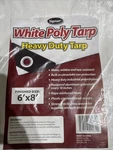 6 X 8 White Color 10 Mil. Thick Heavy Duty Tarp By Sigman. Fixed Price $10.00.