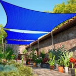 14X18' Blue Sun Shade Sail Rectangle Canopy Screen Water Pool Yard Carport Patio. Fixed Price $66.45.