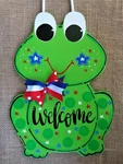 Frog Americana Usa Welcome Sign Wall Door Plaque Deck Patio Porch Decor. Fixed Price $13.99.