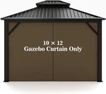 Hugline Gazebo Universal Replacement Privacy Curtain 10' X 12' Side Wall. Fixed Price $46.93.