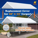 12'X20' Carport Canopy Tent Garage Replacement Shelter Cover With Bungees. Fixed Price $78.22.