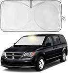 Front Windshield Sun Shade For Dodge Caravan, Promaster, Grand (63" X 39. Fixed Price $43.67.