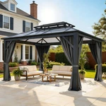 Polycarbonate Gazebo 10X12FT Double Top Gray Outdoor Patio Canopy Yitahome Iron. Fixed Price $790.99.