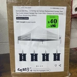 Eurmax 10X10 White Canopy Top Cover Only 4PC Weight Bags. Fixed Price $39.95.