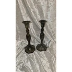 Hosley Classic Collection Brass Tone Candle Holders Aged Patina Finish. Fixed Price $20.00.