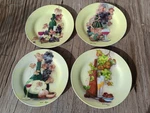Set Of 4 Royal Norfolk Christine Coleman Snack Plates Dish Wine & Fruit 7.5". Fixed Price $14.37.