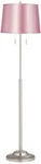 Abba 65"H Brushed Steel W/ Pale Pink Shade Twin Pull Chain Floor Lamp. Fixed Price $154.95.