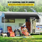 Rv Awning 18 Ft, Replacement Fabric 17 2 In, Charcoal Fade. Fixed Price $114.51.